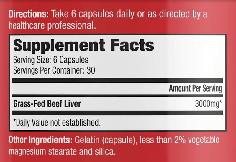 MuscleMeds Carnivor Beef Liver 180 Caps fact