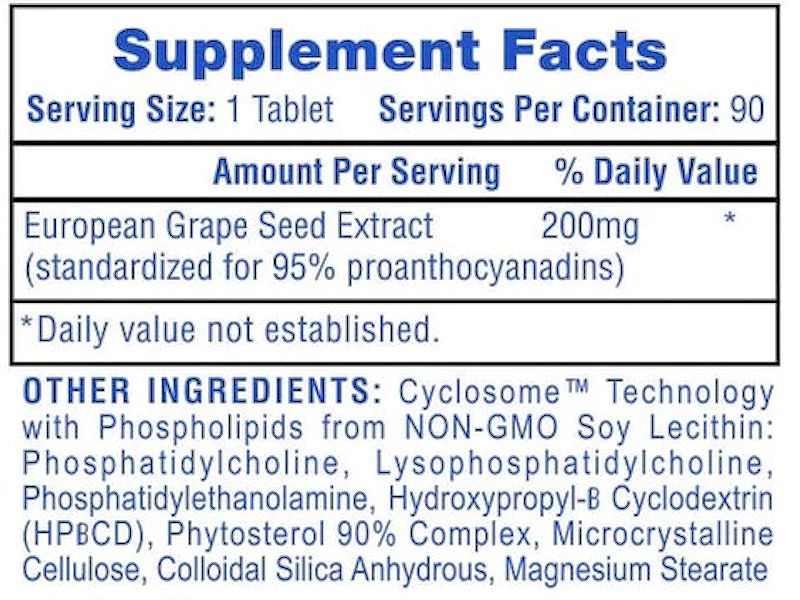 Hi-Tech Grape Seed Extract GSE fact