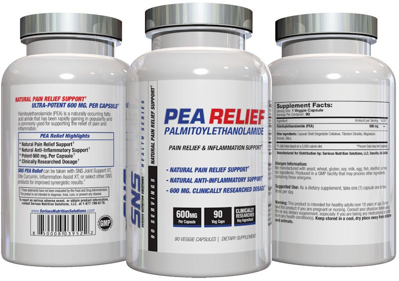 Serious Nutrition Solutions PEA Relief Pain inflammation bottle
