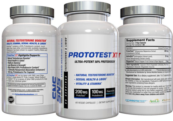 SNS Serious Nutrition Solutions ProtoTest XT - 60 Capsules|Test Booster|Bodyandfitness.com