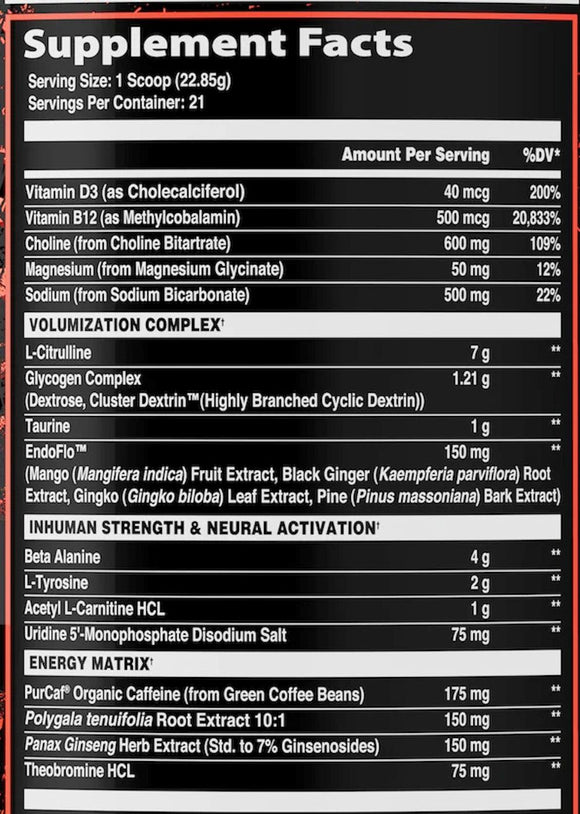 AfterDark InHuman Mentis Pre-Workout|Pre Workout|Bodyandfitness.com