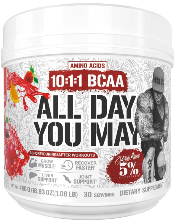 5% Nutrition All Day You May BCAA Recovery 30 Servings