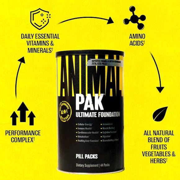 Universal Nutrition Animal Pak 44 Packet|Multi Vitamin|Bodyandfitness.com