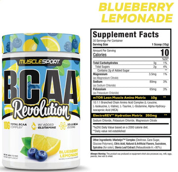 MuscleSport BCAA Revolution, Advanced Amino Acid & Hydration Formula|BCAA|Bodyandfitness.com