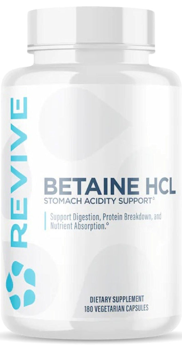 Revive Betaine HCL 180 Veg Capsules|Digestion|Bodyandfitness.com