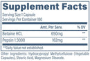 Revive Betaine HCL 180 Veg Capsules|Digestion|Bodyandfitness.com