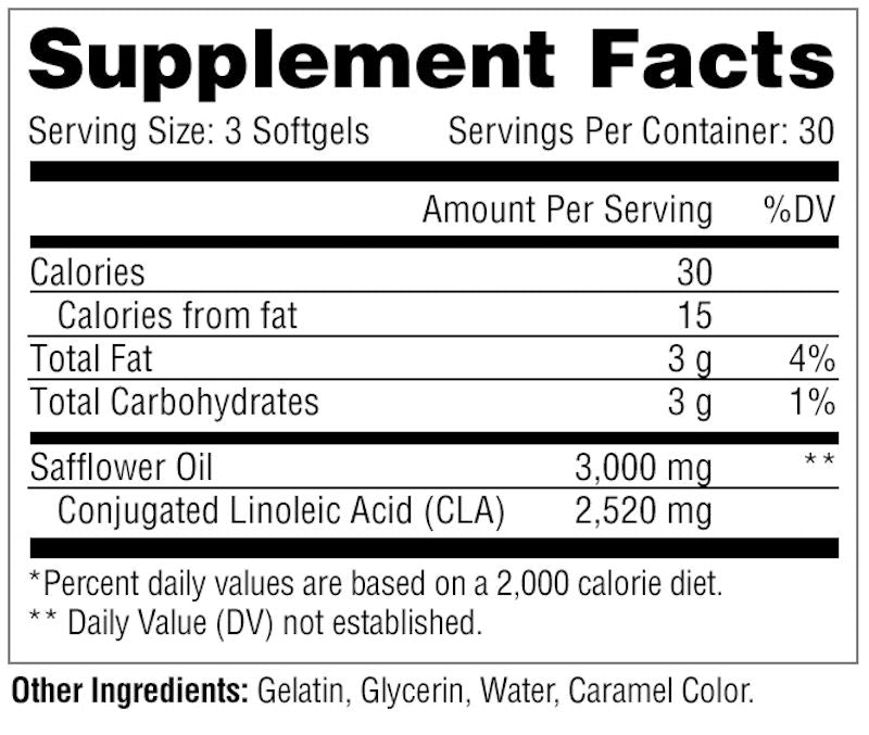 Metabolic Nutrition CLA 3000 90 Softgels 5 fact