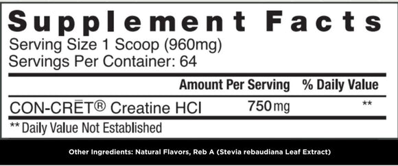 Con-Cret Creatine HCI 64 Servings