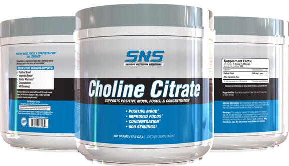 Serious Nutrition Solutions SNS Choline Citrate Powder|Stress|Bodyandfitness.com