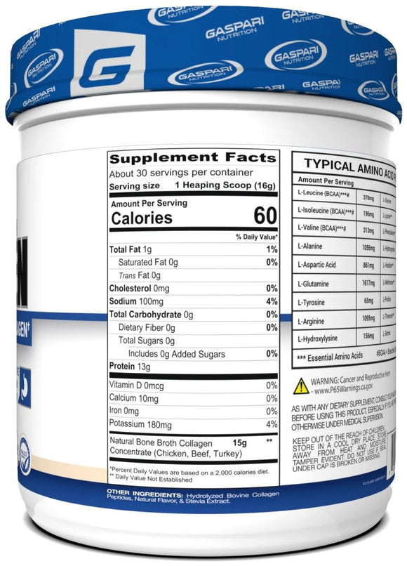 Gaspari Nutrition Bone Broth Collagen 30 servings|Collagen|Bodyandfitness.com