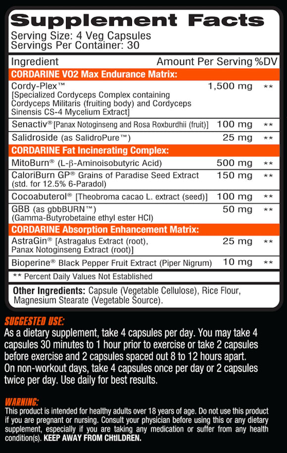 Competitive Edge Labs Cordarine 120 Veg Caps|Lean Muscle|Bodyandfitness.com