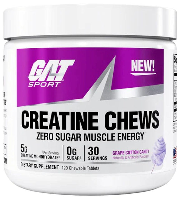 GAT SPORT Creatine Chews, Zero Sugar, Muscle Energy