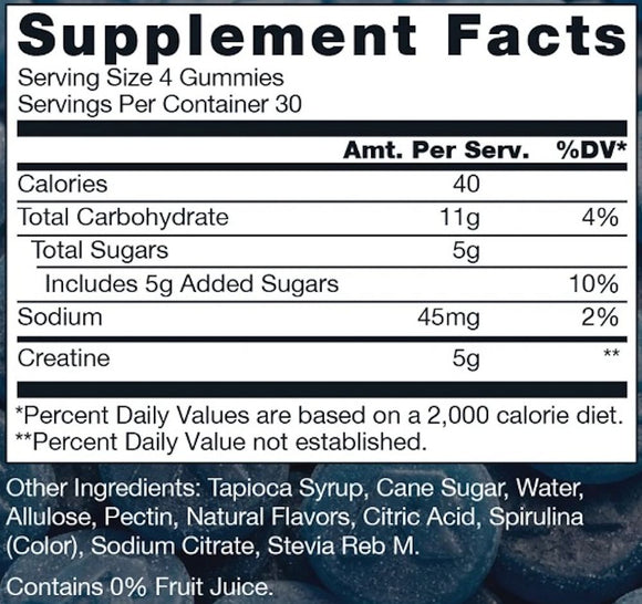 RAW Nutrition, Premium Creatine Gummies, Strength & High-Intensity |Creatine|Bodyandfitness.com