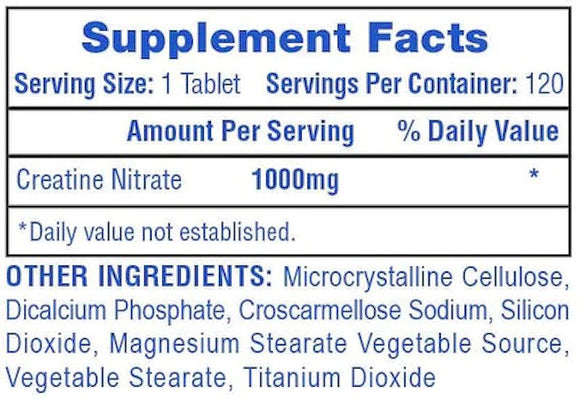 Hi-Tech Pharmaceuticals Creatine Nitrate 1000mg 120 Tablets|Creatine|Bodyandfitness.com