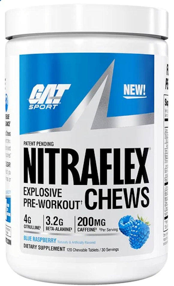 GAT Sport Nitraflex, Chews Pre-Workout, Hits Harder, Faster