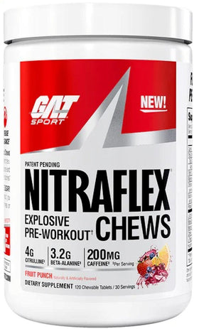 GAT Sport Nitraflex, Chews Pre-Workout, Hits Harder, Faster