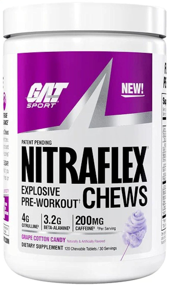 GAT Sport Nitraflex, Chews Pre-Workout, Hits Harder, Faster