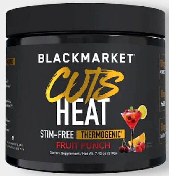 BlackMarket Cuts Heat Stim-Free Fat Burner|Pre Workout|Bodyandfitness.com