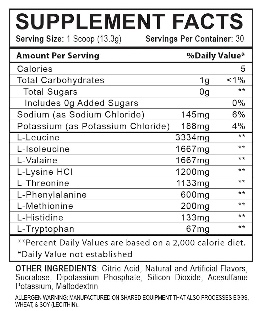 Blackstone Labs EAA - Essential Amino Acids facts