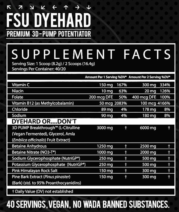 Inspired Nutraceuticals FSU Dyehard Non-Stim Pre-Workout|Pre Workout|Bodyandfitness.com