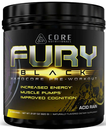 Core Nutritionals FURY BLACK Pre-Workout High Stim|Pre Workout|Bodyandfitness.com