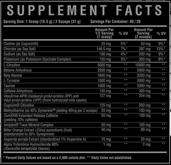 Core Nutritionals FURY BLACK Pre-Workout High Stim|Pre Workout|Bodyandfitness.com