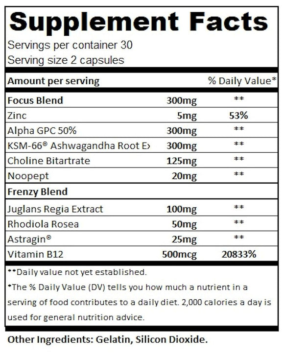 Noo-Hype Focus Frenzy 60 caps|Focus|Bodyandfitness.com