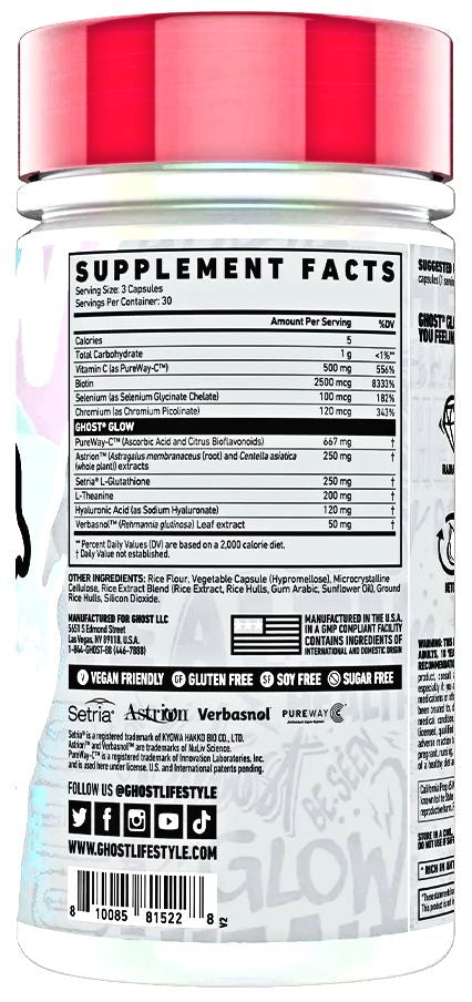 GHOST Glow Capsules: Beauty and Detox Supplement - 90 Capsules