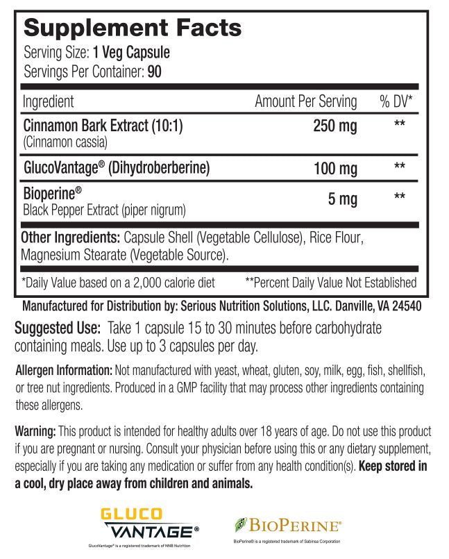 Serious Nutrition Solutions SNS GlucoVantage XT|Sugar Control|Bodyandfitness.com