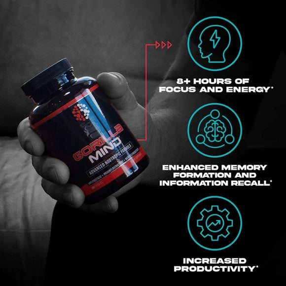 Gorilla Mind, Advanced Nootropic Formula, 150 Capsules|Memory|Bodyandfitness.com