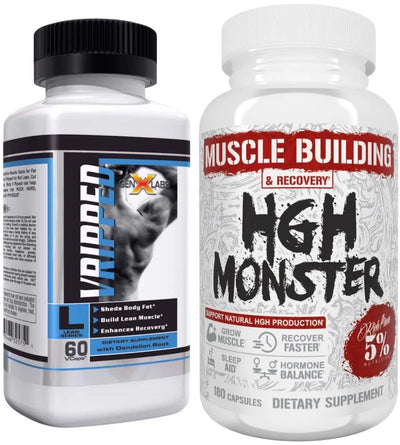 5% Nutrition, HGH Monster, Muscle Building, & Recovery, Free V-Ripped