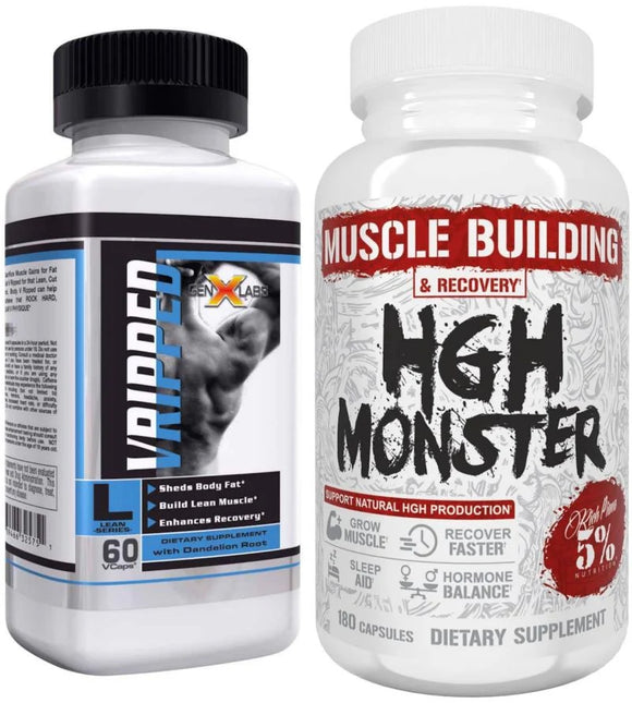 5% Nutrition, HGH Monster, Muscle Building, & Recovery, Free V-Ripped