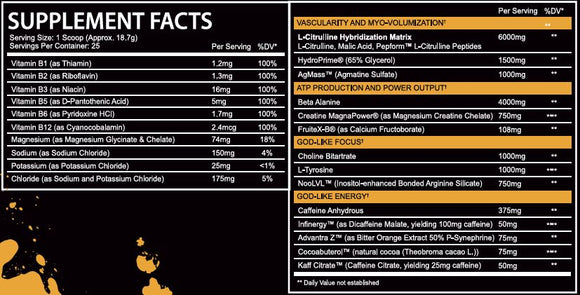 Gym God Immortal Mega Pre-Workout||Bodyandfitness.com