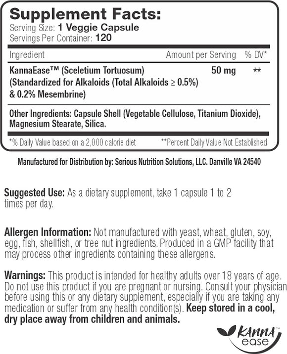 Serious Nutrition Solution SNS Solutions KannaEase|Stress|Bodyandfitness.com