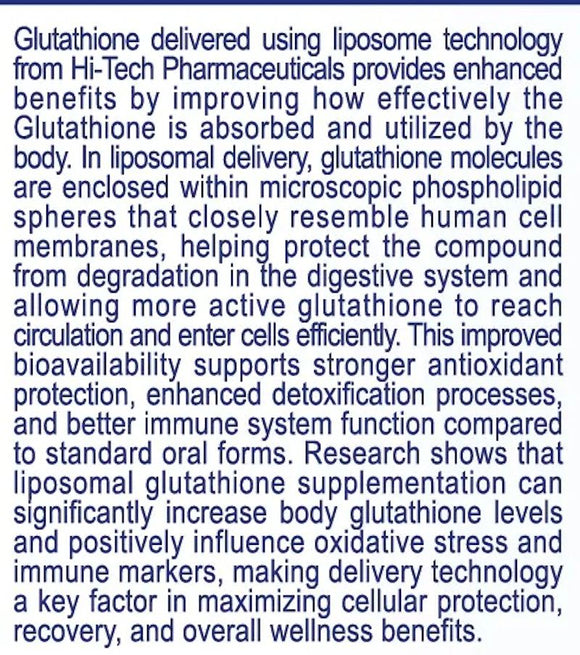 Hi-Tech Pharma L-Glutathione Advanced Antioxidant 500mg 60 Tabs