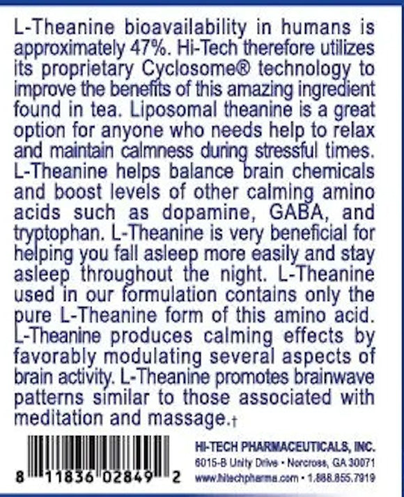 Hi-Tech Pharmaceuticals L-Theanine 200mg|Stress|Bodyandfitness.com