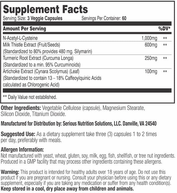 Serious Nutrition Solutions SNS Liver Assists XT 90 vcaps|Liver Support|Bodyandfitness.com