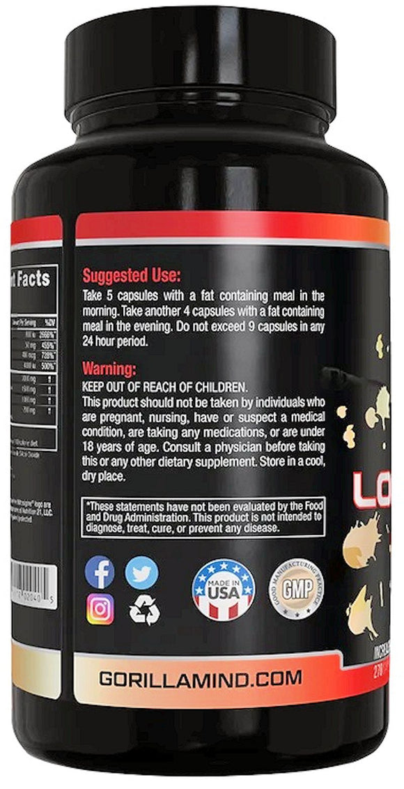 Gorilla Mind Lock & Load 180 Capsules