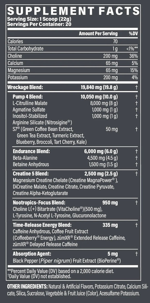 MusclePharm Wreckage 20 Servings||Bodyandfitness.com