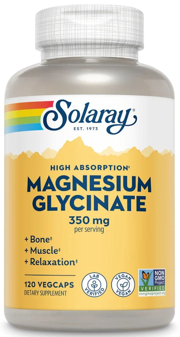 Solaray Magnesium Glycinate 120ct|Recovery|Bodyandfitness.com