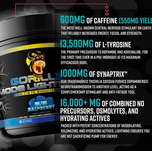 Gorilla Mind Mode Lightning Pre Workout|Pre Workout|Bodyandfitness.com