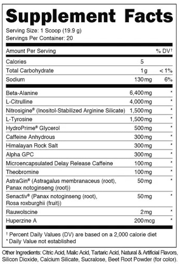 DAS Labs Mother Bucker Pre-Workout fact