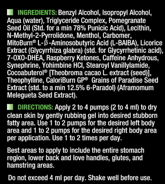 Xtreme Performance Gels XPG Napalm Xtreme|Fat Burner|Bodyandfitness.com