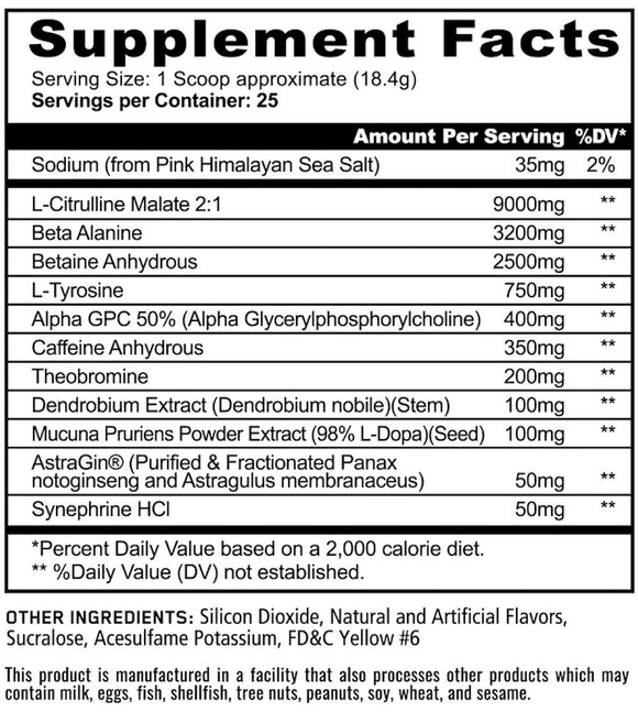 Panda Supps Pandamic Extreme Pre-Workout High Stim