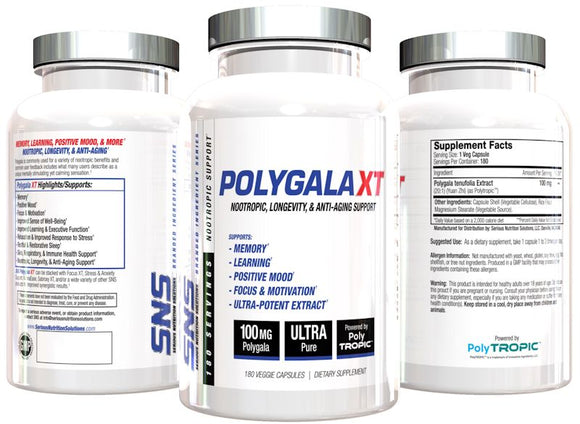 Serious Nutrition Solutions Polygala XT 180 Veg Caps|Memory|Bodyandfitness.com