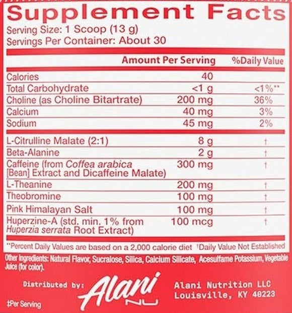 Alani Nu Pre-Workout+|Pre Workout|Bodyandfitness.com