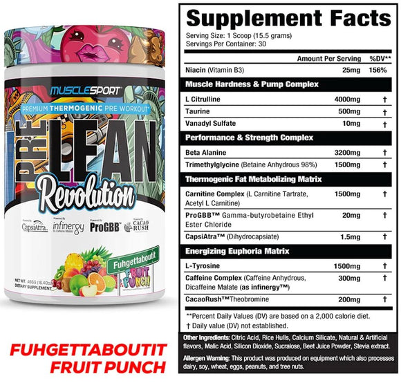 MuscleSport PreLean Revolution, Pre-workout, 30 Servings