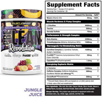 MuscleSport PreLean Revolution, Pre-workout, 30 Servings