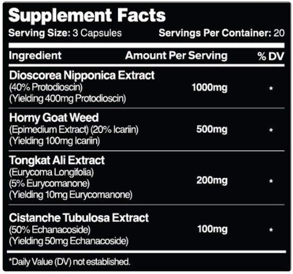 Leviathan Nutrition Primal 60 Caps|Sex|Bodyandfitness.com
