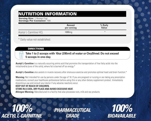 EHPLabs Acetyl-L-Carnitine 100 Serving